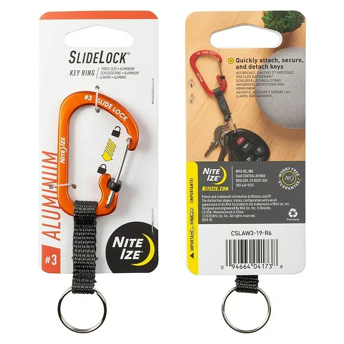 Nite Ize Karabinerhaken Slidelock Key Ring - Orange - Ansicht von oben