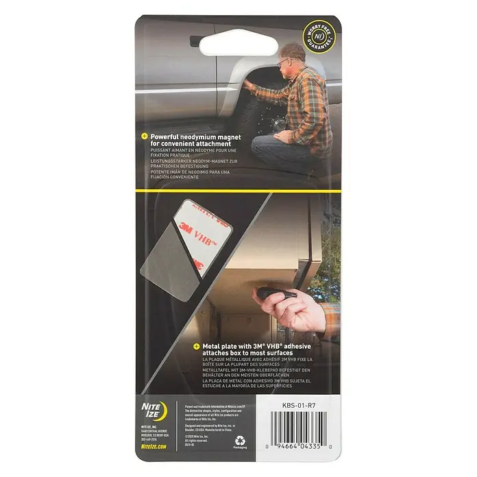 Nite Ize Schlüsseletui Hideout Magnetic - L x B x H: 19,02 x 8,79 x 2,26 cm, Schwarz - Rückansicht