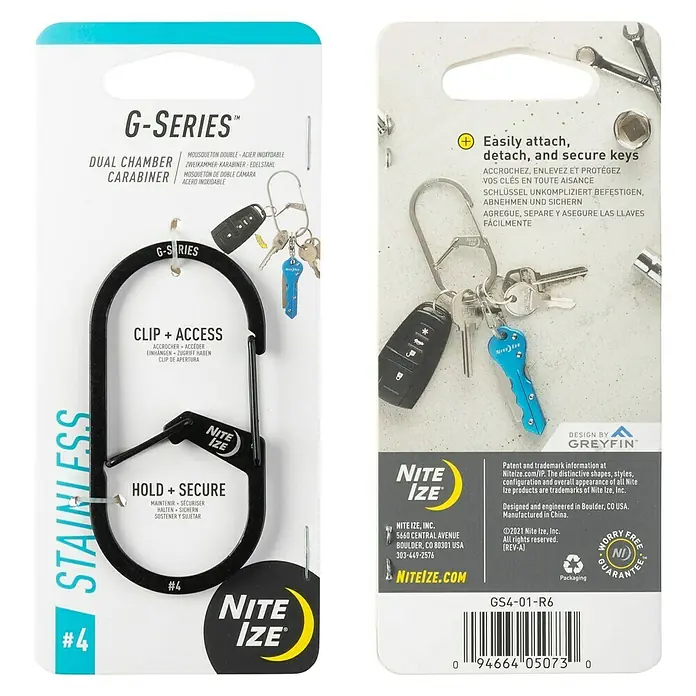 Nite Ize Karabinerhaken G-Series - Edelstahl - Ansicht von oben