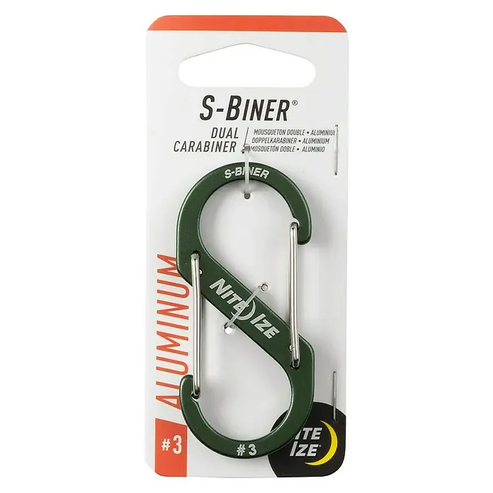Doppelkarabiner S-Biner - Olivgrün - Ansicht von oben