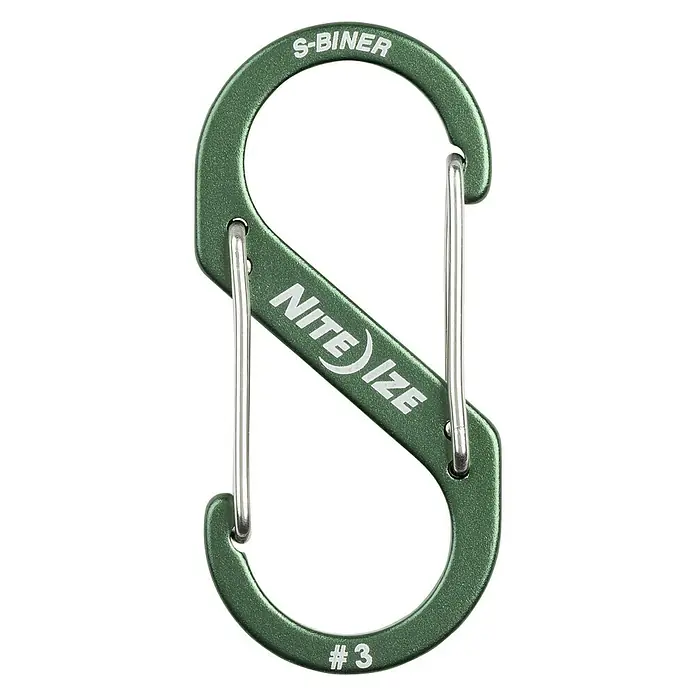 Doppelkarabiner S-Biner - Olivgrün - Ansicht von oben