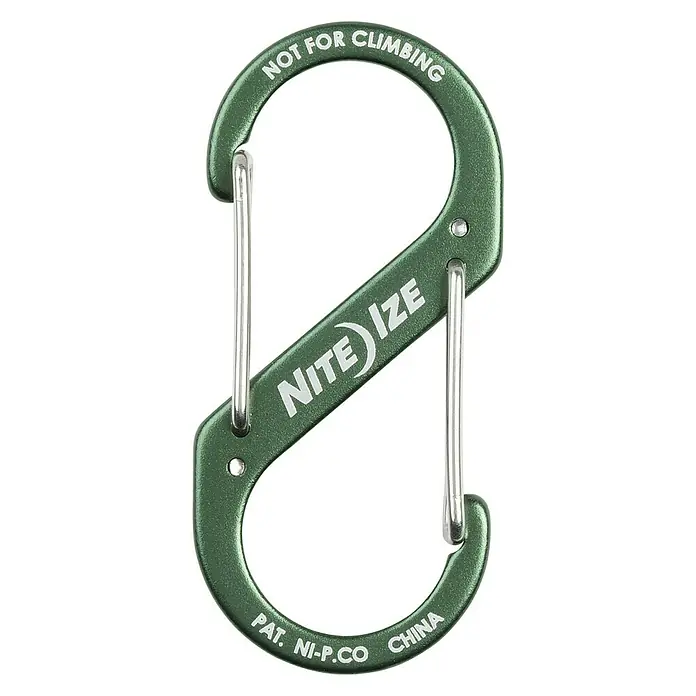 Doppelkarabiner S-Biner - Olivgrün - Ansicht von oben