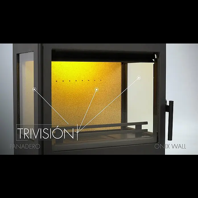 Panadero Estufa de leña Onix Wall - 7,1 kW, Volumen de calefacción: 220 m³, Negro - ONIX WALL Ecodesign