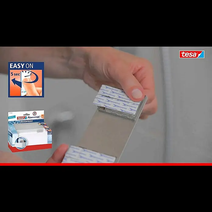 Tesa Powerstrips Waterproof Duschablage - Edelstahl, Weiß - Tesa - Powerstrips Waterproof