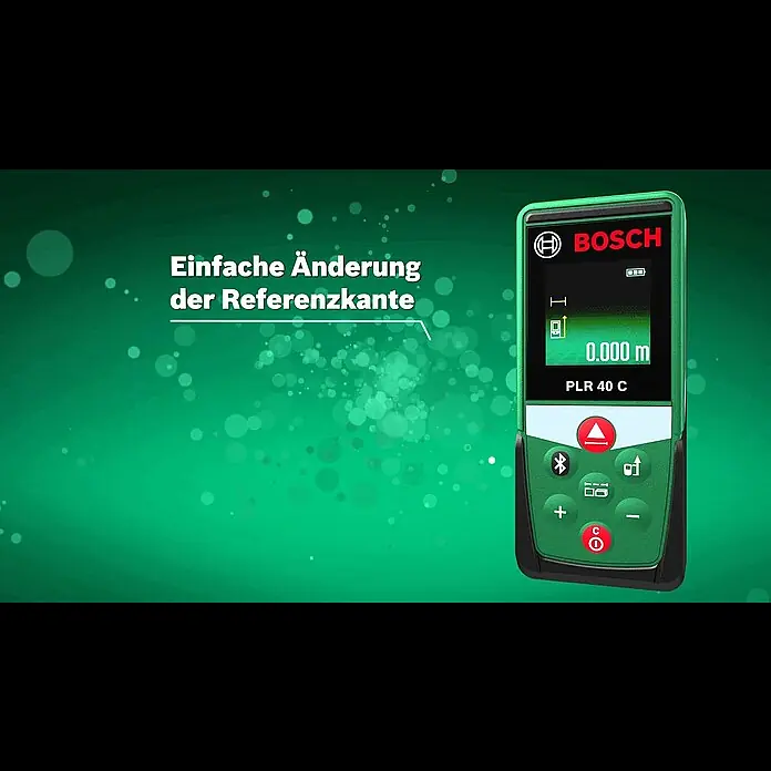 Bosch Laserentfernungsmesser PLR 40 C - Messbereich: 0,05 - 40 m, Bluetooth, Messgenauigkeit: ± 2 mm - Produktvideo Laserentfernungsmesser PLR 40 C