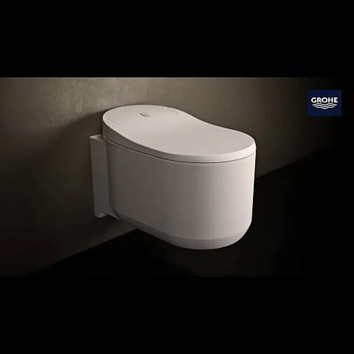 Grohe Wand-Dusch-WC-Set Sensia Arena - Spülrandlos, Mit antibakterieller Glasur, Spülform: Tief, WC Abgang: Waagerecht, Weiß - GROHE Sensia Arena: Funktionen