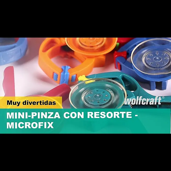 Wolfcraft Pinza con resorte Microfix - Anchura de sujeción: 20 mm - Mini pinzas con resorte - micorfix | agarre y diseño | wolfcraft