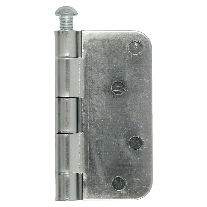 Scharnier ronde hoek gegalvaniseerd - l x b: 89 x 89 mm - Vooraanzicht