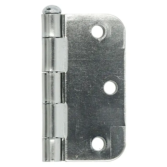 Scharnier ronde hoek gegalvaniseerd - l x b: 76 x 76 mm - Vooraanzicht