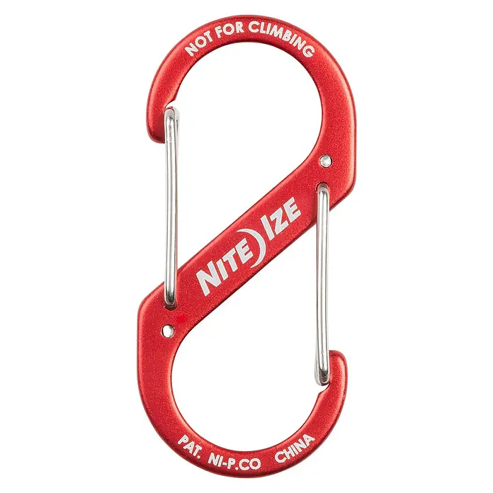 Doppelkarabiner S-Biner - Rot - Vorderansicht
