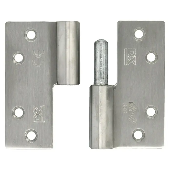 Paumellescharnier geborsteld RVS - 89 x 89 mm, DIN-L - Vooraanzicht