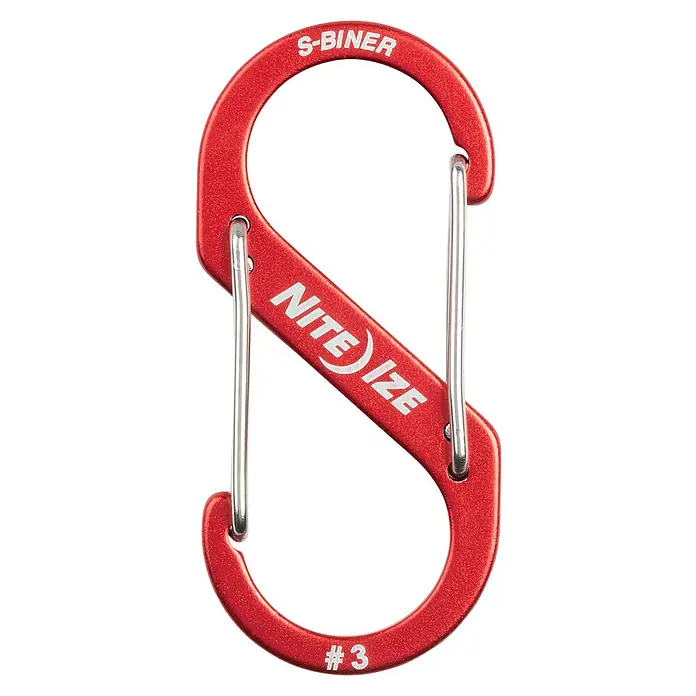 Doppelkarabiner S-Biner - Rot - Vorderansicht