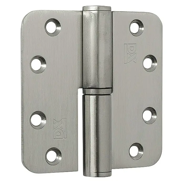 Paumellescharnier geborsteld RVS - 89 x 89 mm, DIN-L - Diagonaal zicht