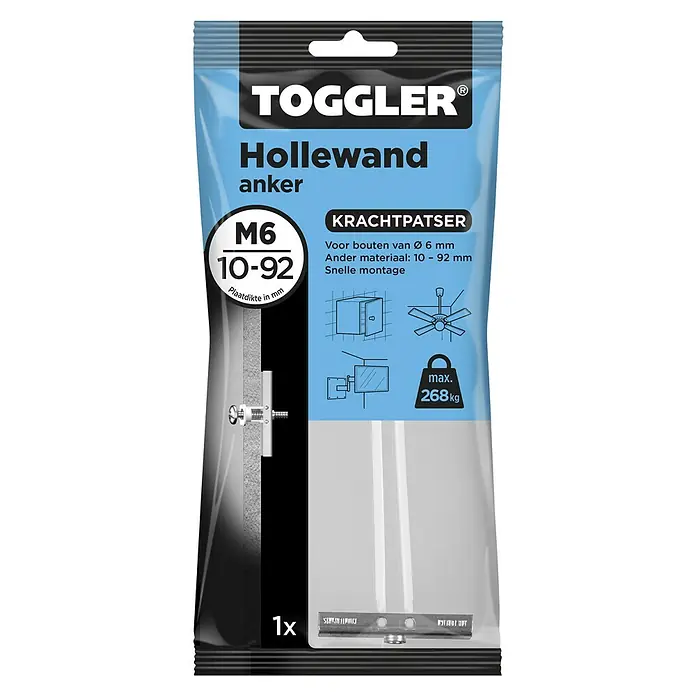 Toggler Hollewandpluggen Ankers M6 10-92 - 1 stk. - Vooraanzicht