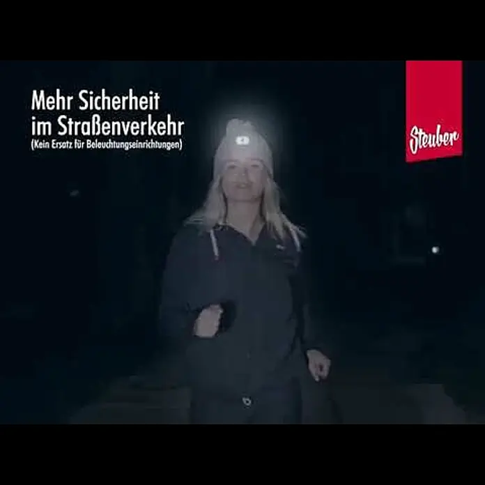 Steuber LED-Mütze - Grau, Ohne Bommel - LED Mütze von Steuber