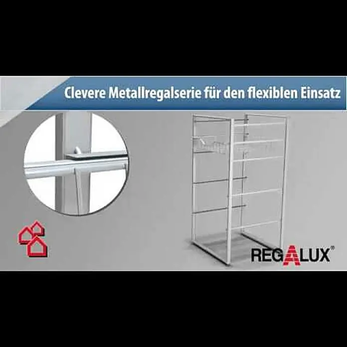 Regalux Clever Metallrahmen - Pulverbeschichtet, 45 x 45 x 79,5 cm - Regalserie Clever