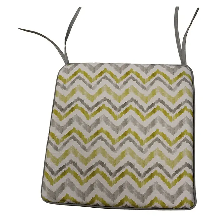 Cojín para silla ZigZag - 40 x 40 x 3,5 cm, Ocre, 50% algodón y 50% poliéster - Vista angular