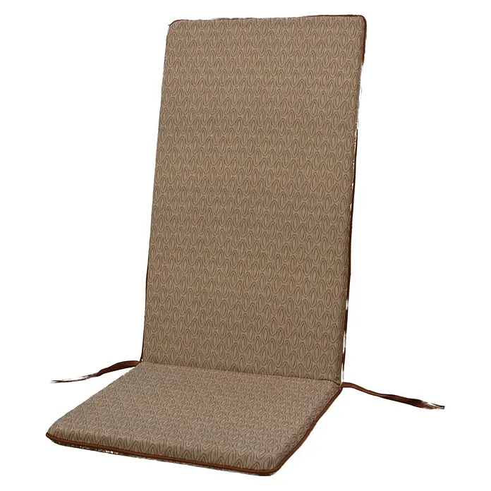 Cojín para sillón de posiciones Eclipse - 120 x 45 x 3,5 cm, Marrón/Blanco, 50% algodón y 50% poliéster - Vista angular