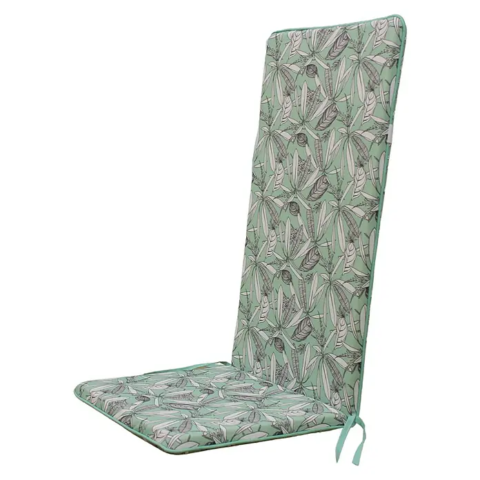 Cojín para sillón de posiciones Libélula - 120 x 45 x 3,5 cm, Verde/Blanco, 50% algodón y 50% poliéster - Vista angular