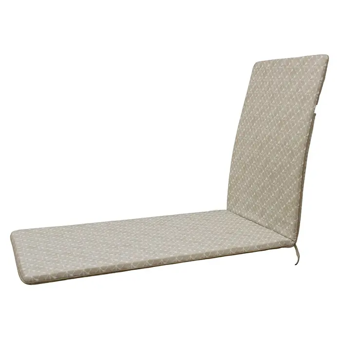 Cojín para tumbona Estrellas - 190 x 65 x 5,5 cm, Beige/Blanco, 50% algodón y 50% poliéster - Vista angular