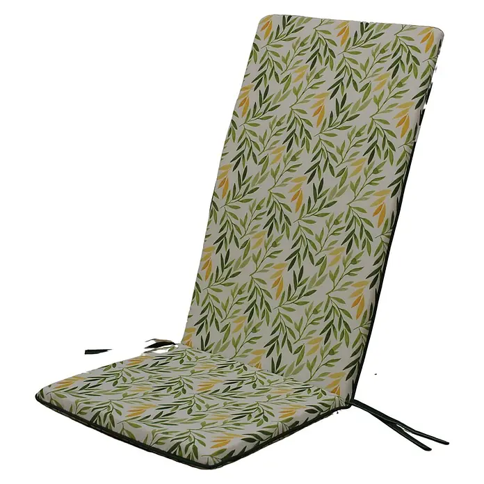 Cojín para sillón de posiciones Olivo - 120 x 45 x 3,5 cm, Verde/Amarillo, 50% algodón y 50% poliéster - Vista angular