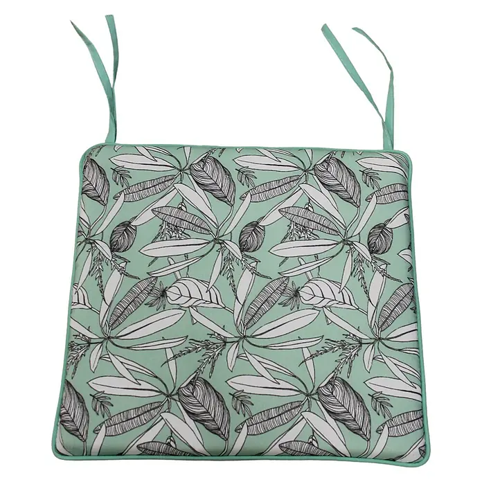 Cojín para silla Libélula - 40 x 40 x 3,5 cm, Verde/Blanco, 50% algodón y 50% poliéster - Vista descendente