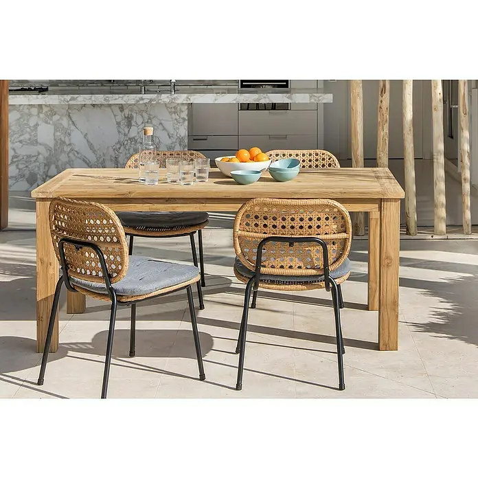 Sunfun Melina Sillón apilable - An x Pr x Al: 54 x 59 x 82 cm, Marrón, Apilable - Foto ambiente