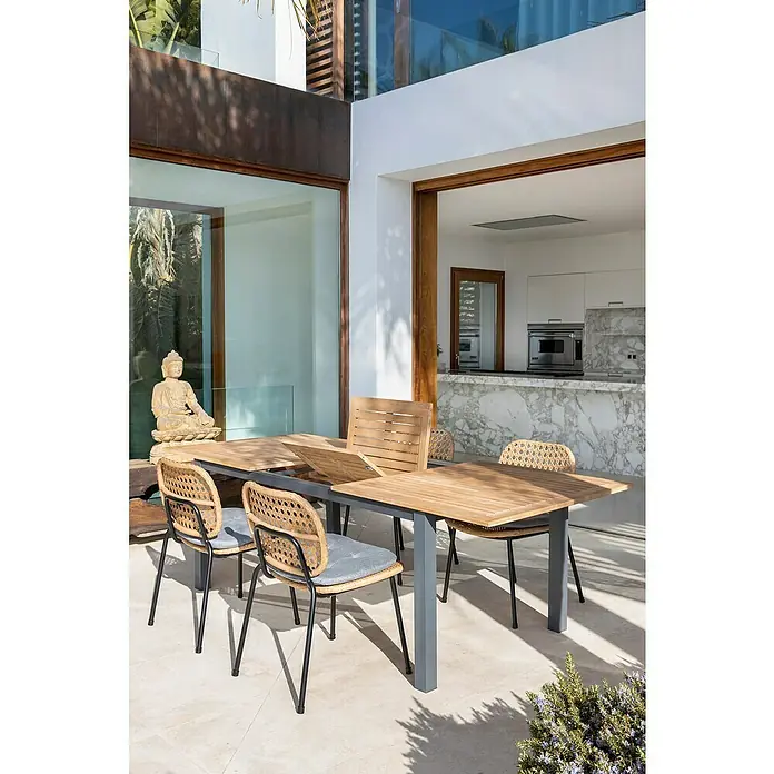 Sunfun Melina Sillón apilable - An x Pr x Al: 54 x 59 x 82 cm, Marrón, Apilable - Foto ambiente