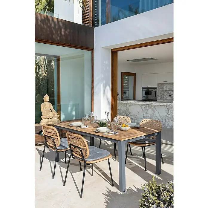 Sunfun Melina Sillón apilable - An x Pr x Al: 54 x 59 x 82 cm, Marrón, Apilable - Foto ambiente