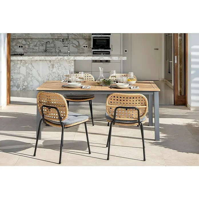 Sunfun Melina Sillón apilable - An x Pr x Al: 54 x 59 x 82 cm, Marrón, Apilable - Foto ambiente