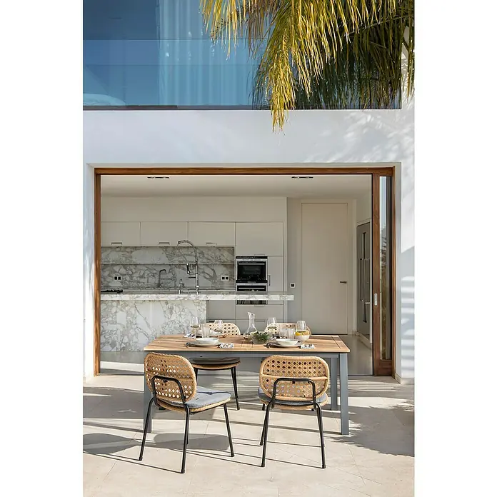 Sunfun Melina Sillón apilable - An x Pr x Al: 54 x 59 x 82 cm, Marrón, Apilable - Foto ambiente