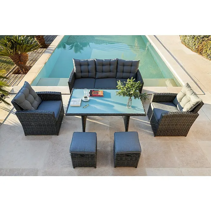 Conjunto de muebles Gabriela - 6 piezas, Marrón - Foto ambiente