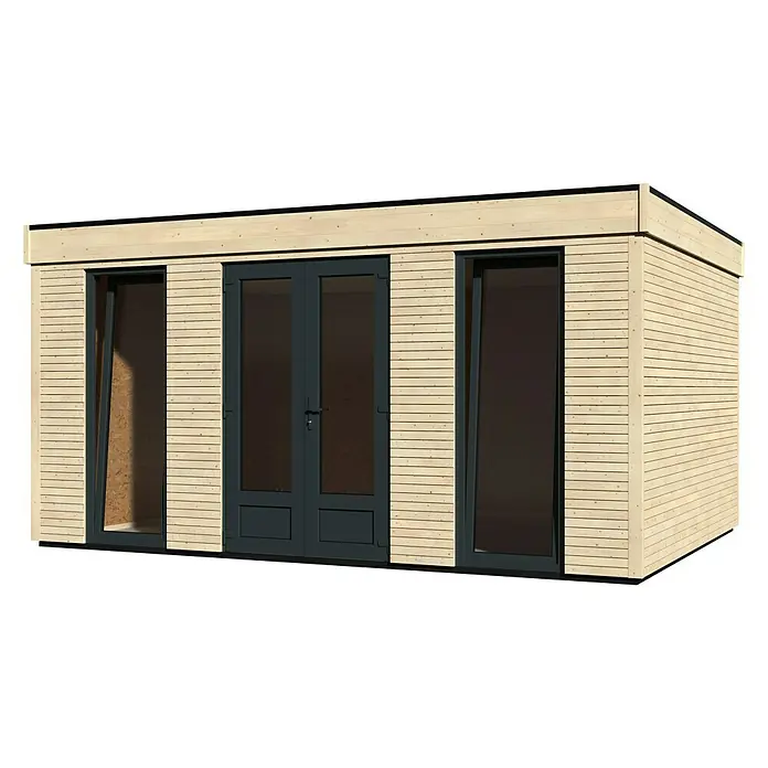 Décor et Jardin Caseta para jardín Decor home 15 - 497 cm, 365 cm, Madera, Antracita, Natural - Vista angular