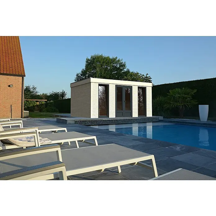Décor et Jardin Caseta para jardín Decor home 15 - 497 cm, 365 cm, Madera, Antracita, Natural - Foto ambiente