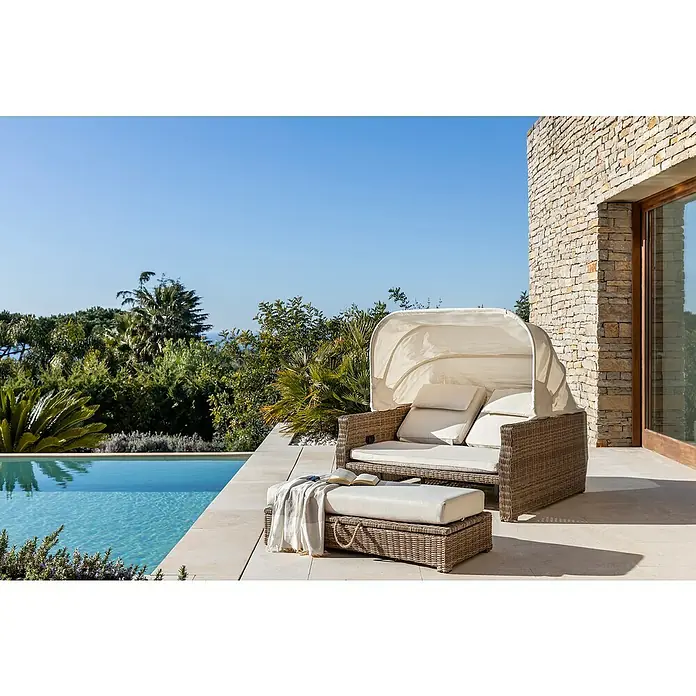 Cama exterior Gotland - L x An x Al: 202 x 155 x 143 cm - Foto ambiente