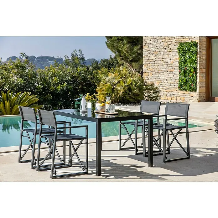 Sunfun Silla de jardín Director - Negro - Foto ambiente