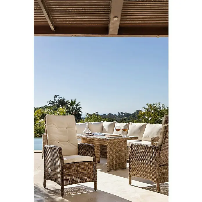 Sillón de jardín Gotland - An x Pr x Al: 60 x 70 x 110 cm, Arena - Foto ambiente