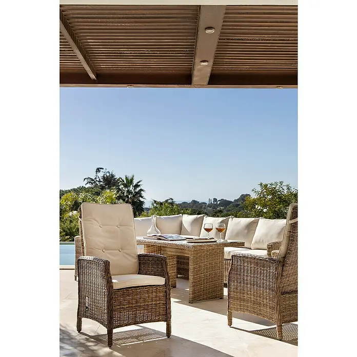 Sillón de jardín Gotland - An x Pr x Al: 60 x 70 x 110 cm, Arena - Foto ambiente