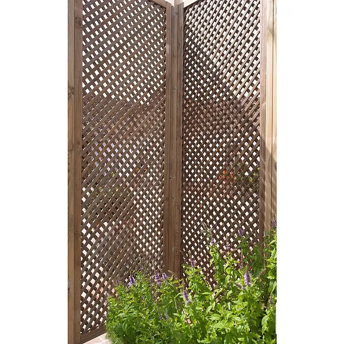 Forest-Style Celosía de madera Clematite - An x Al: 0,6 x 1,8 m, Natural - Foto ambiente