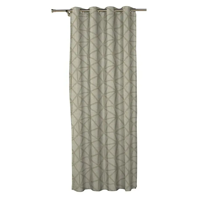 Cortina con ollaos Sevilla - An x Al: 140 x 270 cm, 64 % Poliéster y 36 % Algodón, Beige - Vista frontal