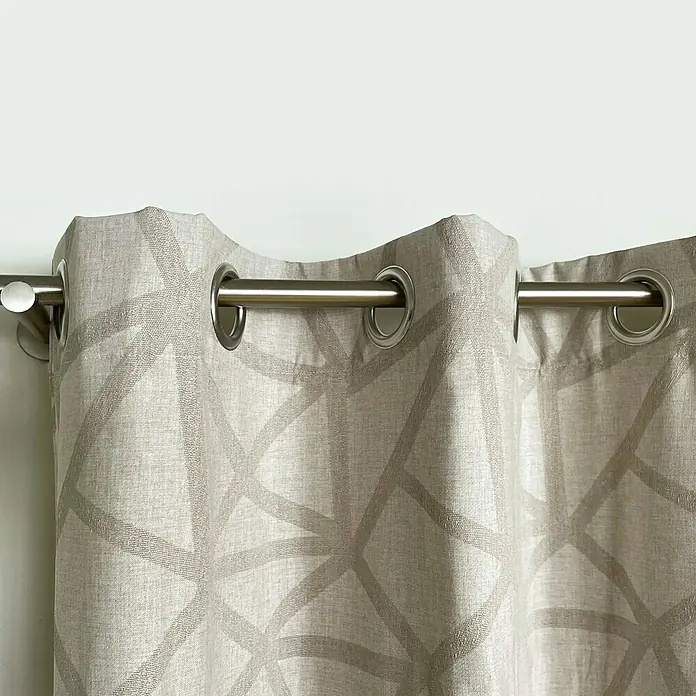 Cortina con ollaos Sevilla - An x Al: 140 x 270 cm, 64 % Poliéster y 36 % Algodón, Beige - Primer plano