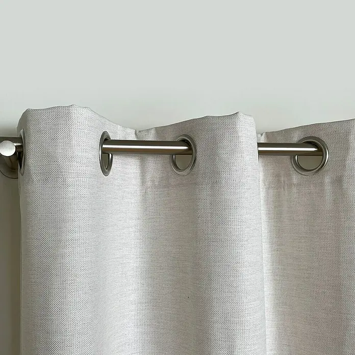 Cortina con ollaos Eco Green - An x Al: 140 x 270 cm, 76 % Poliéster y 24 % Algodón, Crudo - Primer plano