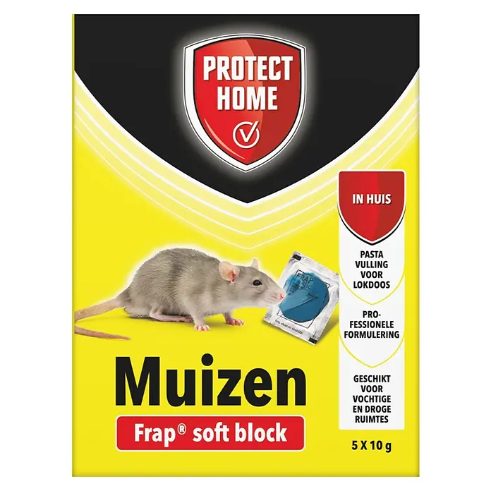 Protect Home Muizenlokdoos Frap soft block navulling - 5 stk. - Vooraanzicht