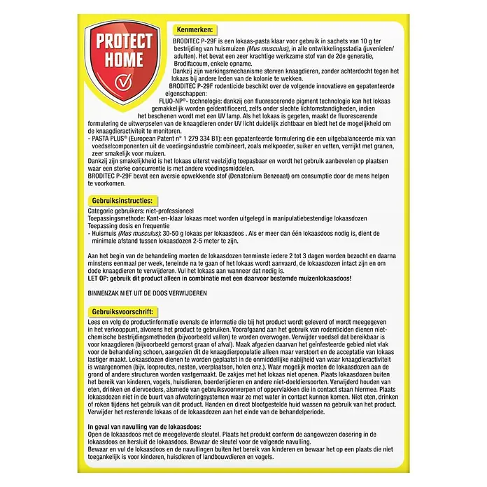 Protect Home Muizenlokaas, pasta Broditec P-29F - 5 stk. - Achteraanzicht