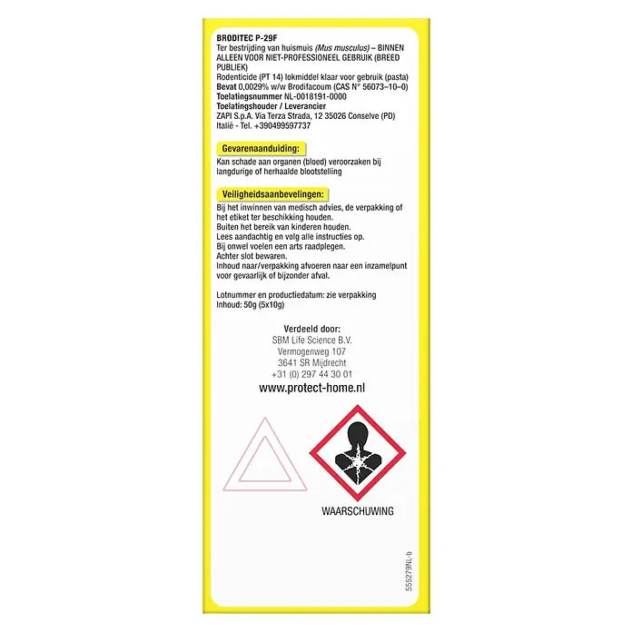 Protect Home Muizenlokaas, pasta Broditec P-29F - 5 stk. - Achteraanzicht