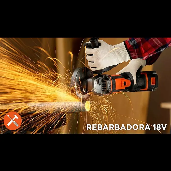 Black+Decker Amoladora angular de batería BCG720M1 - 18 V, Iones de litio, 4 Ah, 1 batería, Diámetro disco: 125 mm, 8.600 r.p.m. - Amoladora 18V I BLACK+DECKER
