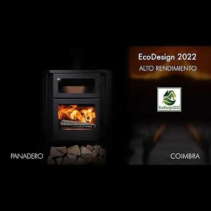 Panadero Estufa de leña Coimbra - 7 kW, Volumen de calefacción: 280 m³, Antracita - COIMBRA EcoDesign