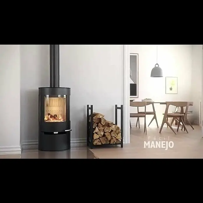 Aduro Estufa de leña 9 - 6 kW, Volumen de calefacción: 334 m³, Con compartimento de madera, Negro - Aduro-tronic