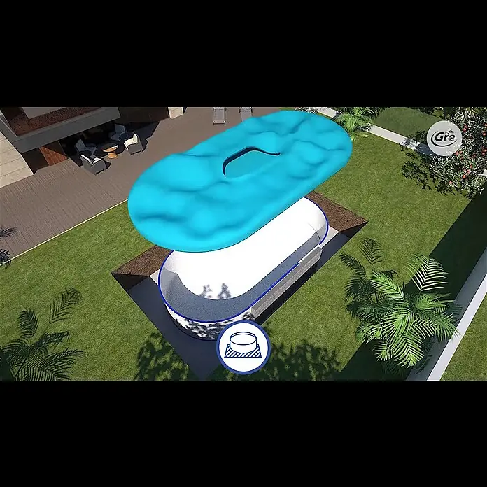 Gre Piscina ovalada enterrada Sumatra - L x An x Al: 800 x 320 x 120 cm, 30.000 l, Blanco - Piscinas desmontables enterradas Gre / Gre Inground removable pools