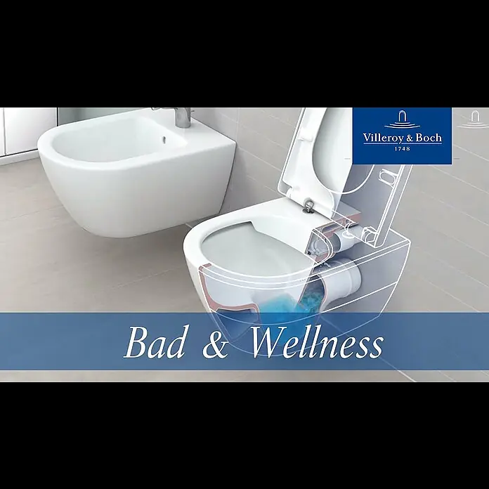 Villeroy & Boch Wand-WC Targa Style Directflush - Spülrandlos, Spülform: Tief, WC Abgang: Waagerecht, Weiß - DirectFlush - Spülrandloses WC